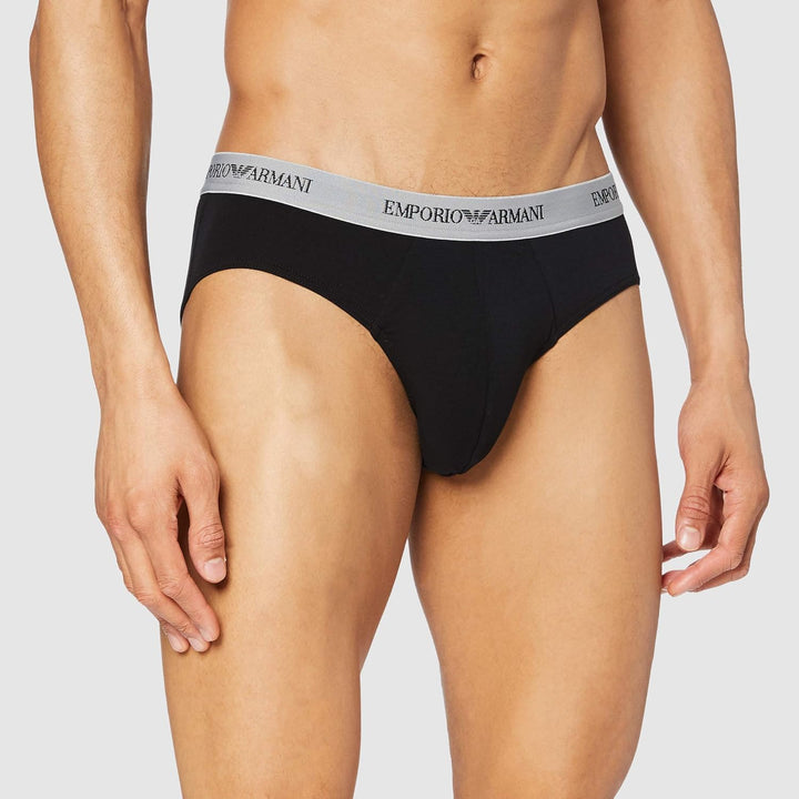 Emporio Armani Underwear Essential Core Logoband 2-Pack Brief S Nero/Grigio, S Nero/Grigio