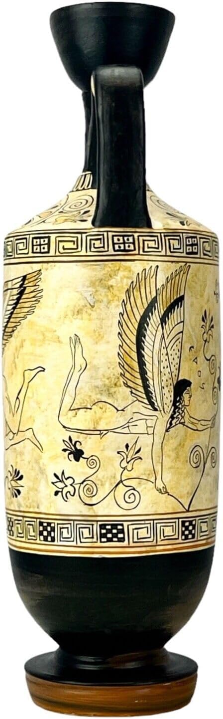 Atalanta Lekythos EROS Vase, Götter der Liebe, antike, griechische Keramik, Kopie