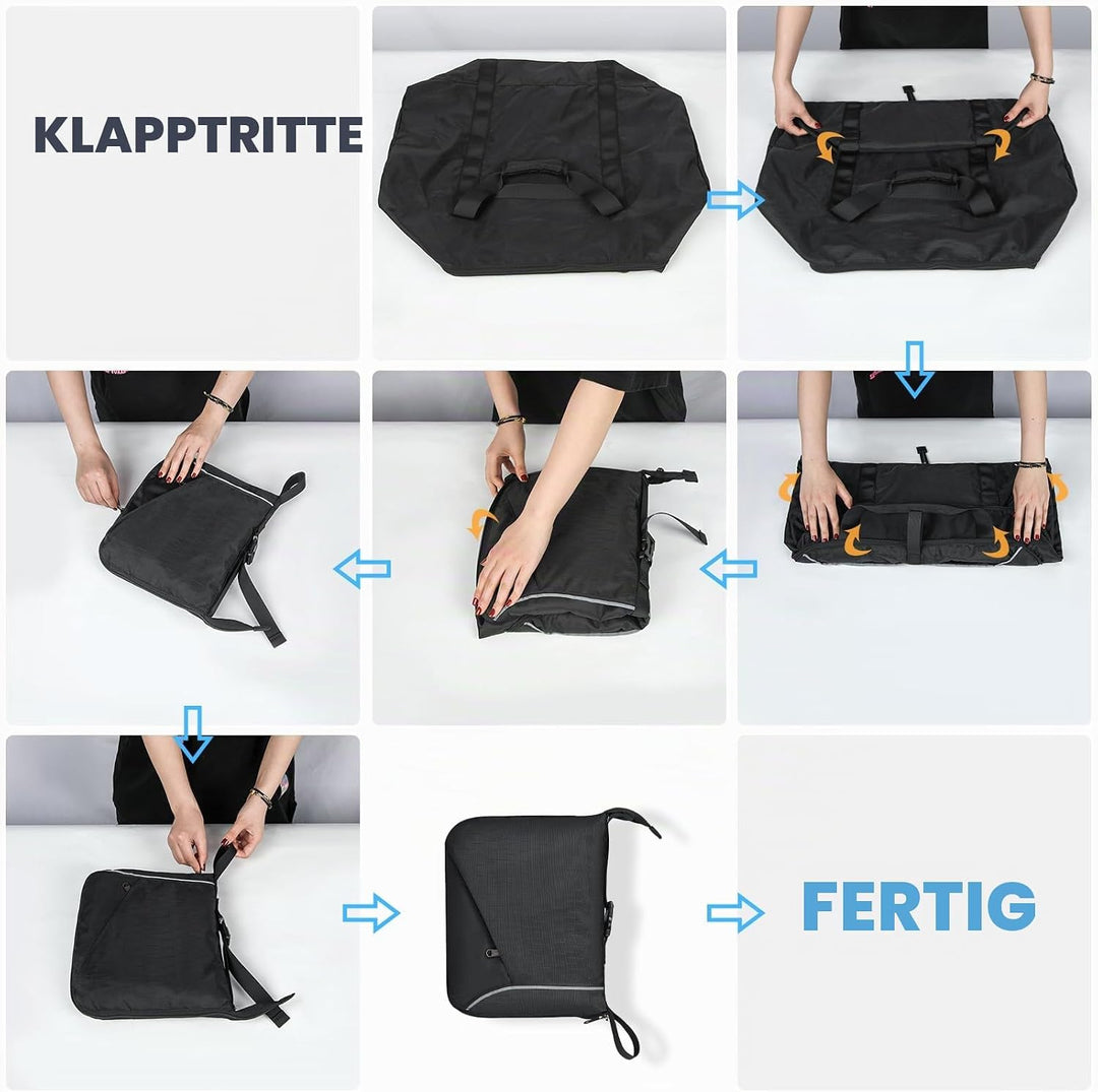 Faltbare Reisetasche 65L 80L 100L Grosse Leichte Sporttasche mit Schuhfach für Herren Damen Weekende