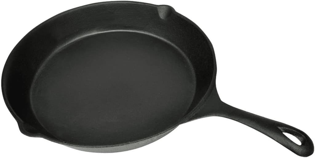 Gusseisen Grillpfanne 30 cm rund für Induktion, Backofen, BBQ, Camping, vielseitige Plancha Wendegri