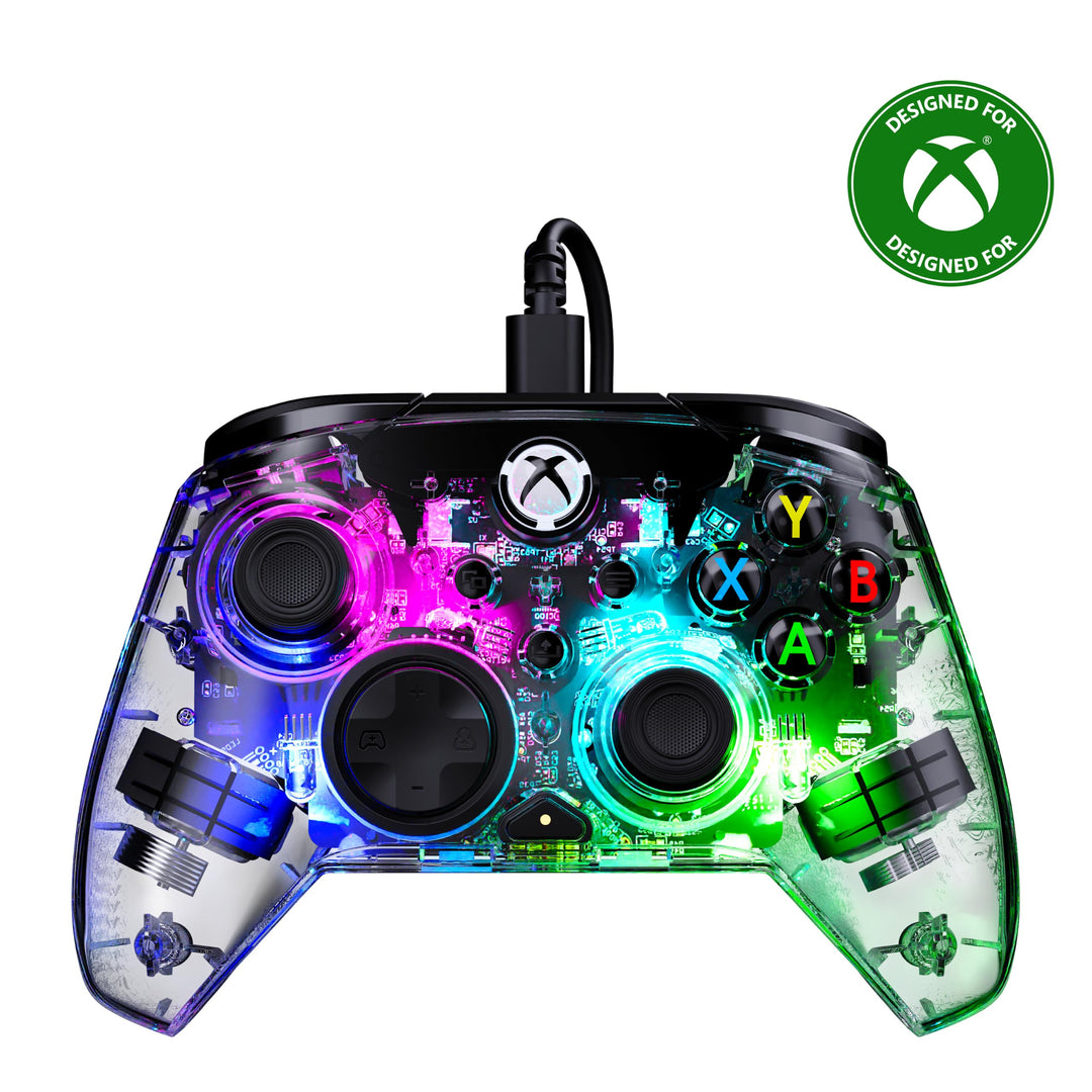 Turtle Beach Afterglow RGB-Controller mit Kabel, lizenziert für XBOX &amp; PC | Transparent, XBOX Series