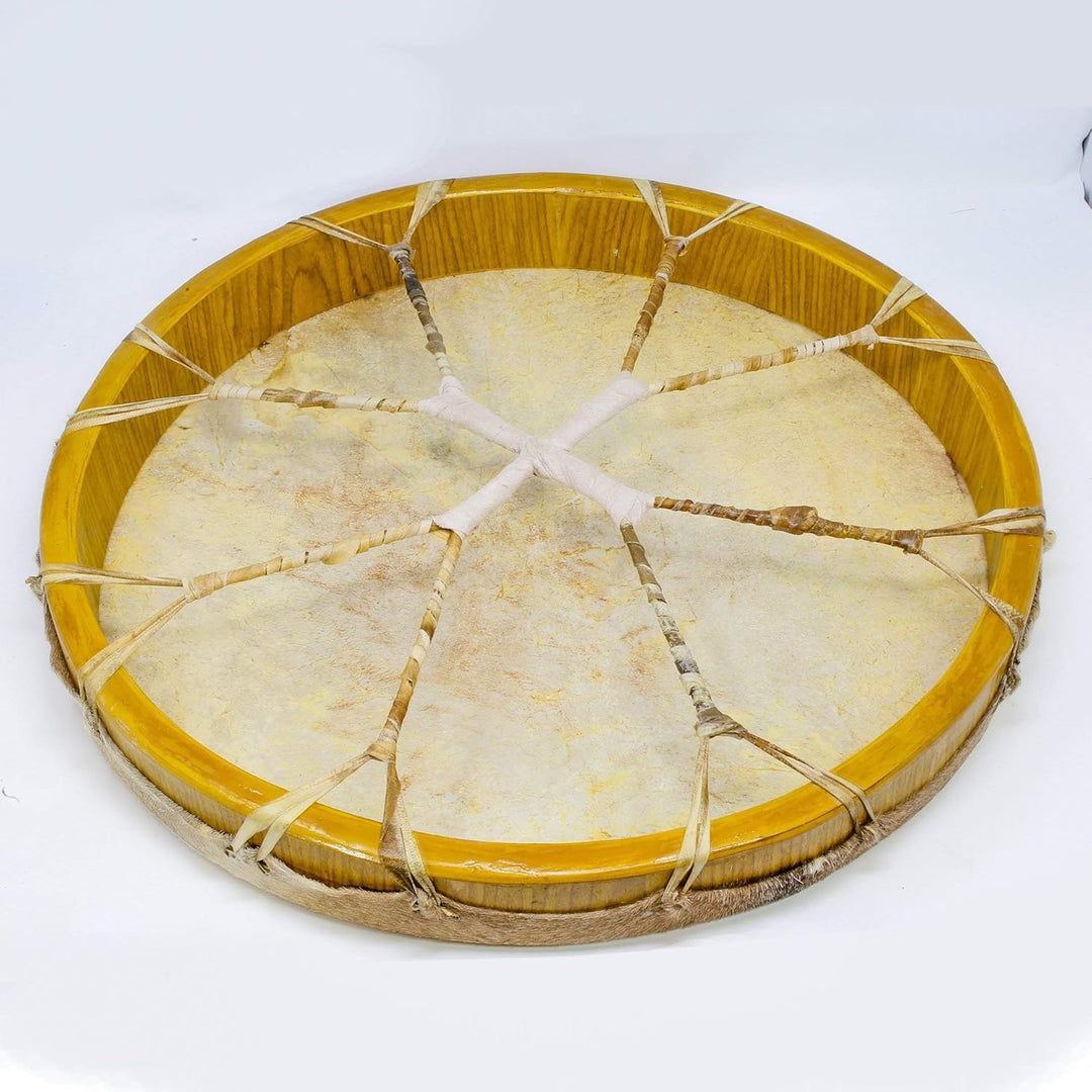 Shamandrum Ø 40 cm Rahmentrommel im mysevendo Set Rund Ziegenhaut Behaart Shaman Drum Goat Skin inkl
