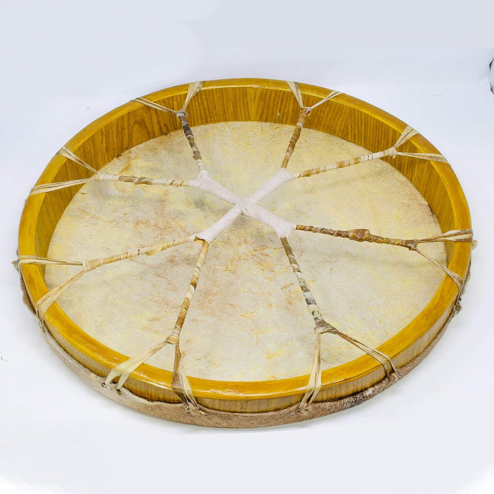 Shamandrum Ø 40 cm Rahmentrommel im mysevendo Set Rund Ziegenhaut Behaart Shaman Drum Goat Skin inkl