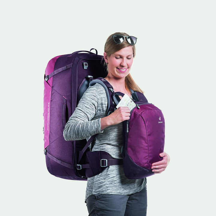Deuter AViANT Access Pro 55 SL Damen Reiserucksack mit Daypack Schwarz, Schwarz