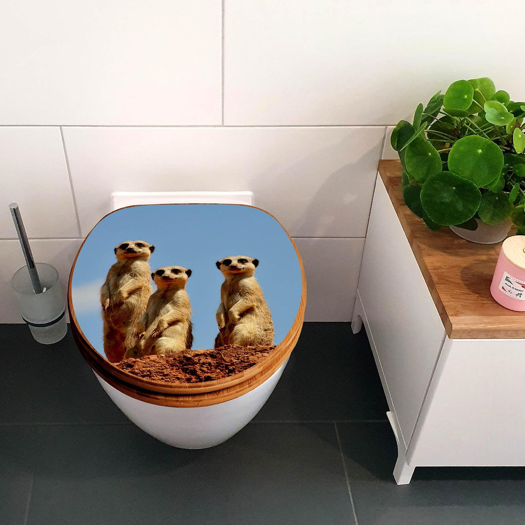 banjado Design WC Sitz Bambus Absenkautomatik 45,8x37,5cm - Toilettendeckel mit Absenkautomatik Holz