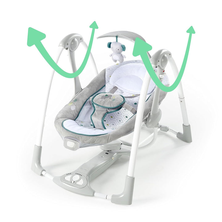 Ingenuity, Nash 2 in 1 zusammenklappbare & tragbare babyschaukel mit 5 Schaukeleinstellungen & Vibra
