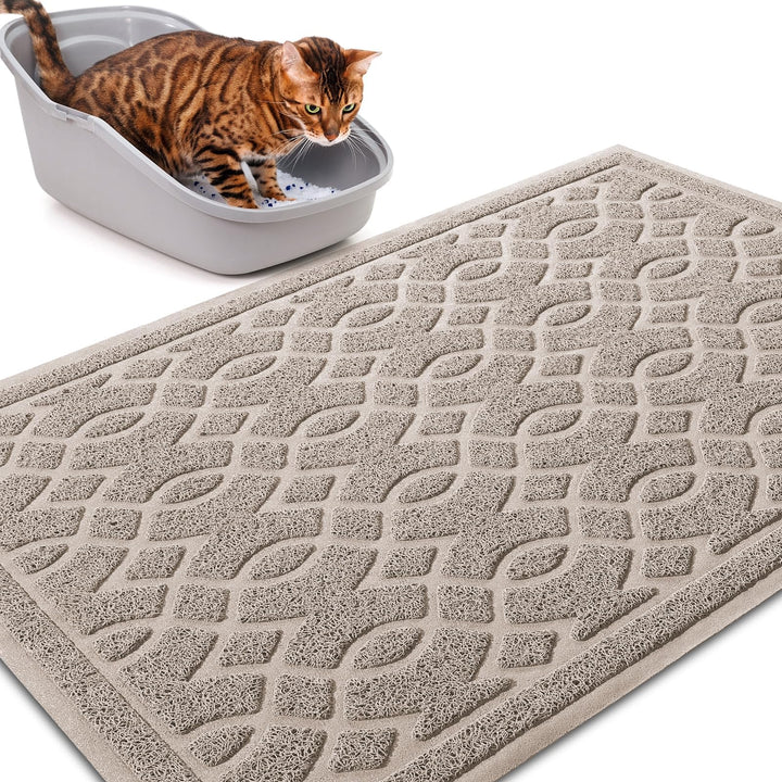 Yimobra Katzenstreu Matte, 90 x 60 cm, Wasserdichte Katzenklomatte Rutschfest Katzenklo Unterleger M