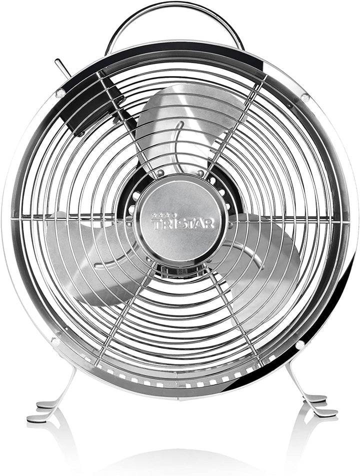 Tristar VE-5967 Retro Tischventilator - 20 W - 25 cm Ø - 2 Geschwindigkeitsstufen - Integrierter Gri