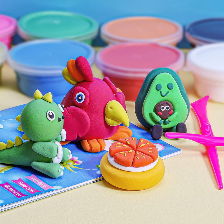 Modelliermasse Lufttrocknend - iFergoo 24 Farben Knete Lufttrocknend für Kinder, Geschenk für Jungen