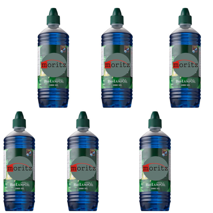 Moritz 6 Liter Bio Lampenöl blau farbig für Öllampen Bambusfackeln Gartenfackel und Wandfackeln 6 Li
