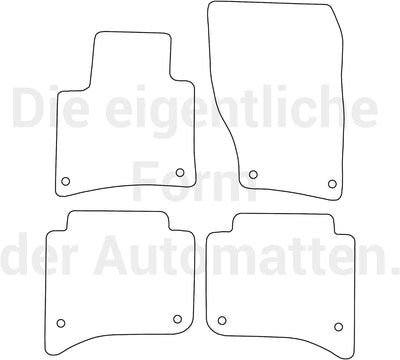 moto-MOLTICO Fussmatten Auto Velours Autoteppiche Schwarz Automatten Set 4-teilig passend für VW Tou