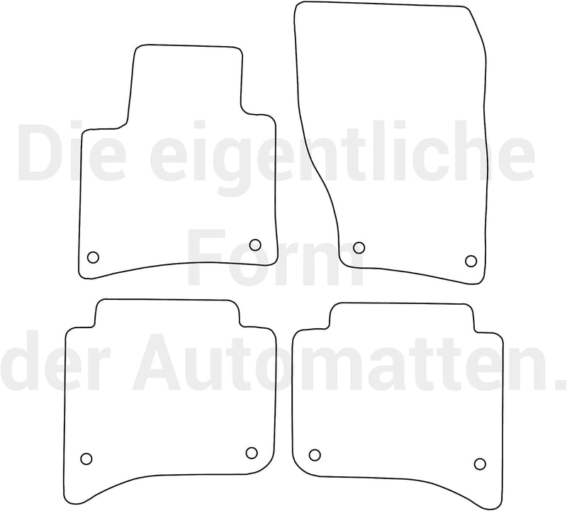 moto-MOLTICO Fussmatten Auto Velours Autoteppiche Schwarz Automatten Set 4-teilig passend für VW Tou