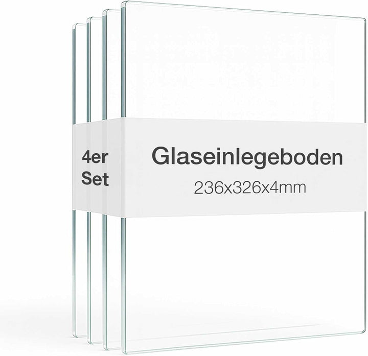 K-Möbel ESG Glasböden 4-er Set - Erweiterungsset für Glasvitrine 1083AL