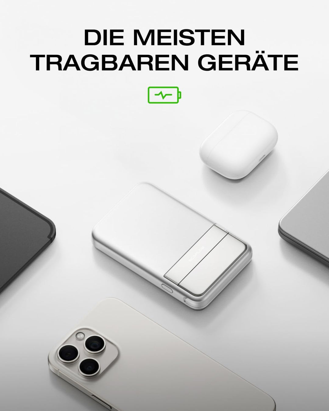 EF ECOFLOW Qi2 Magsafe Powerbank 5000mAh 30W mit USB-C-Kabel, Magnetische Power Bank Kabelloses Trag