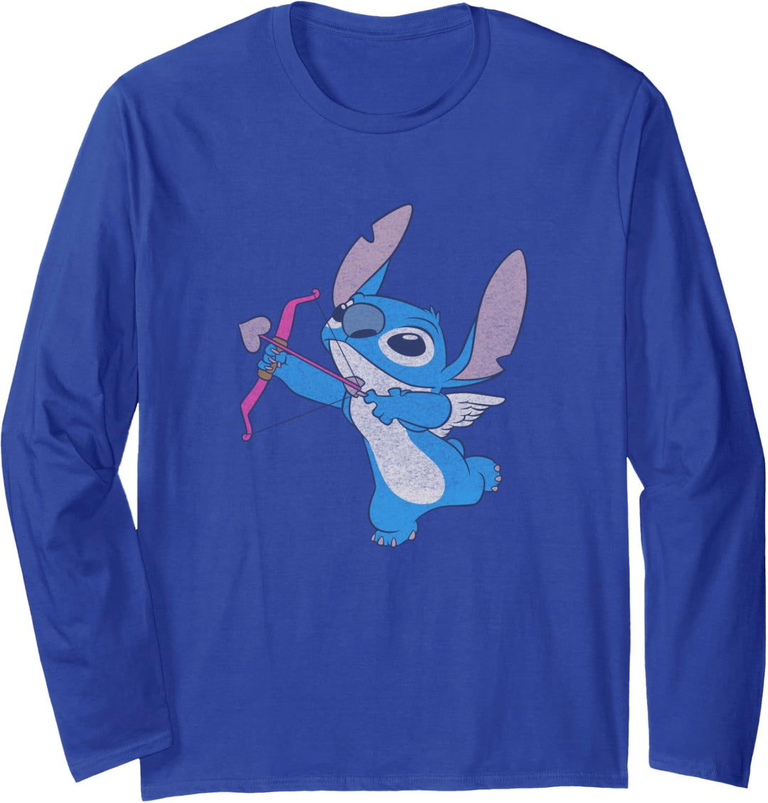 Disney Lilo & Stitch Valentinstag Vintage Stitch Cupid Langarmshirt