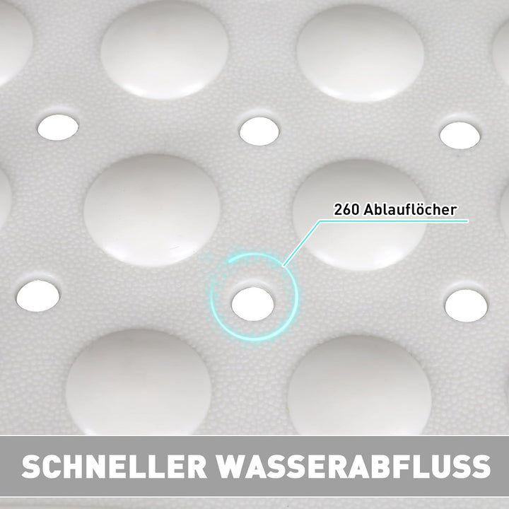 Gross Duschmatte rutschfest 60x90cm: Weich TPE Duscheinlage mit Ablauflöchern und Saugnäpfen - Antir