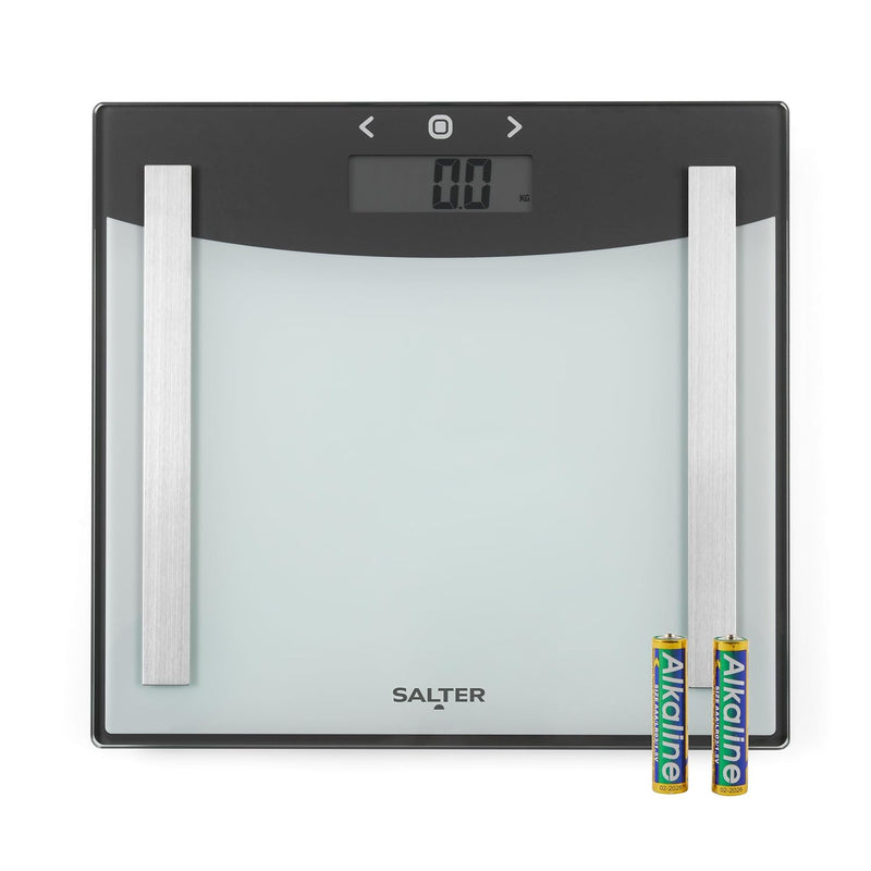 Salter 9137 SVWH3R Premium Glas körperfettanalyse digital personenwaage, max.180kg, 8 Benutzer, Athl