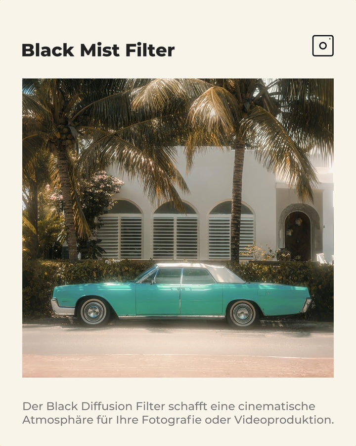K&F CONCEPT 49 mm Black Diffusion 1/2 Filter Mist Cinematic Effect Filter mit 18 mehrschichtigen Bes