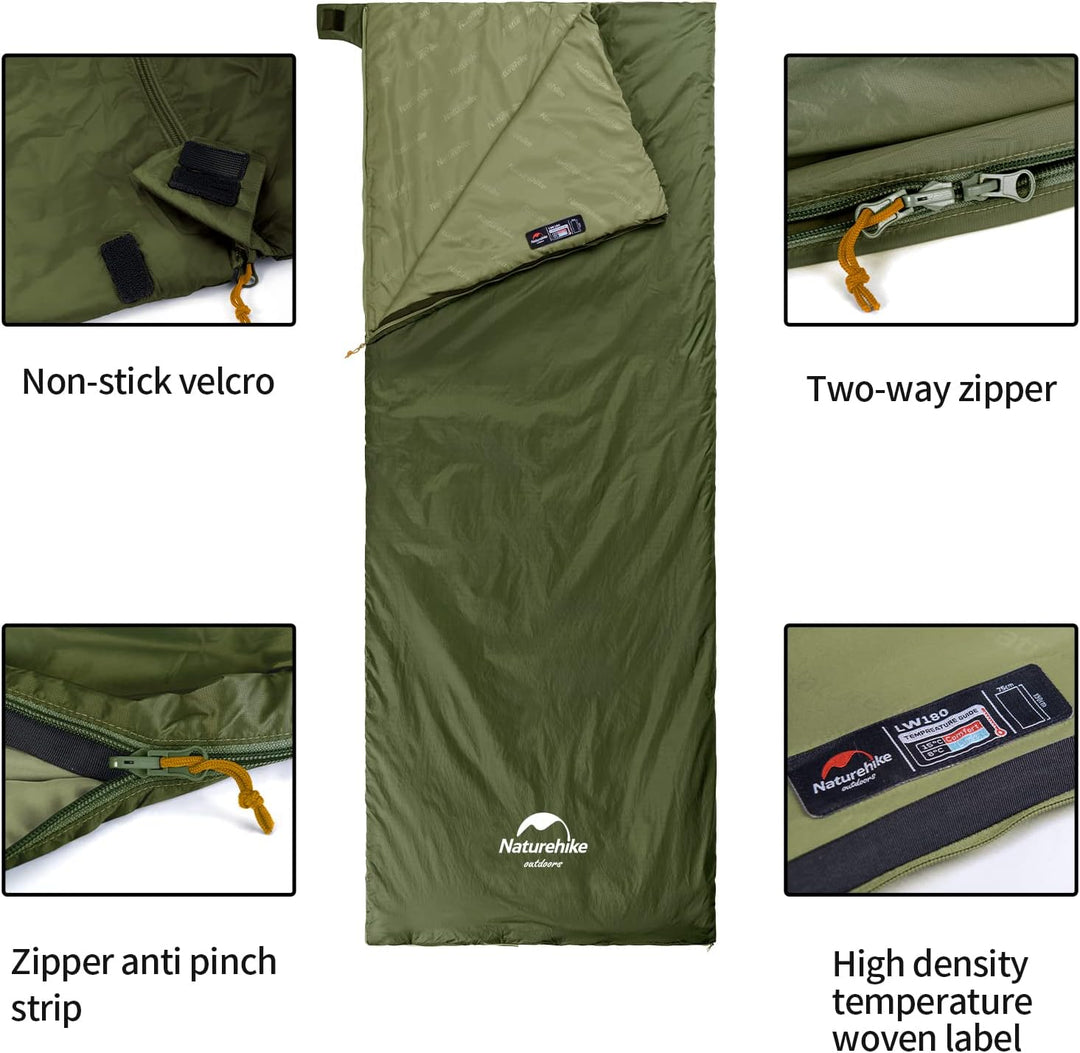 Naturehike Schlafsack Ultraleicht Mini Kleines Ultraleicht 760g für 3 Jahreszeiten mit 205 x 85cm zu