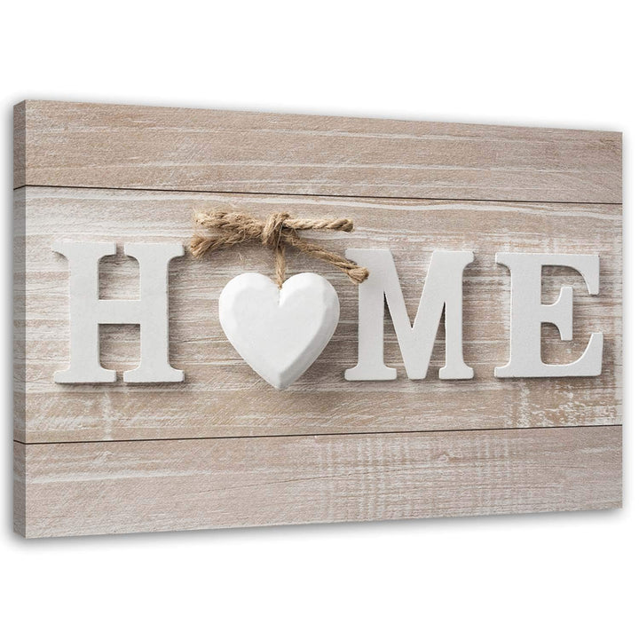 Feeby Bilder Home Herz XXL 90x60 cm 1 Teilig Wandbilder Leinwandbilder Bild auf Leinwand Wanddeko Ku