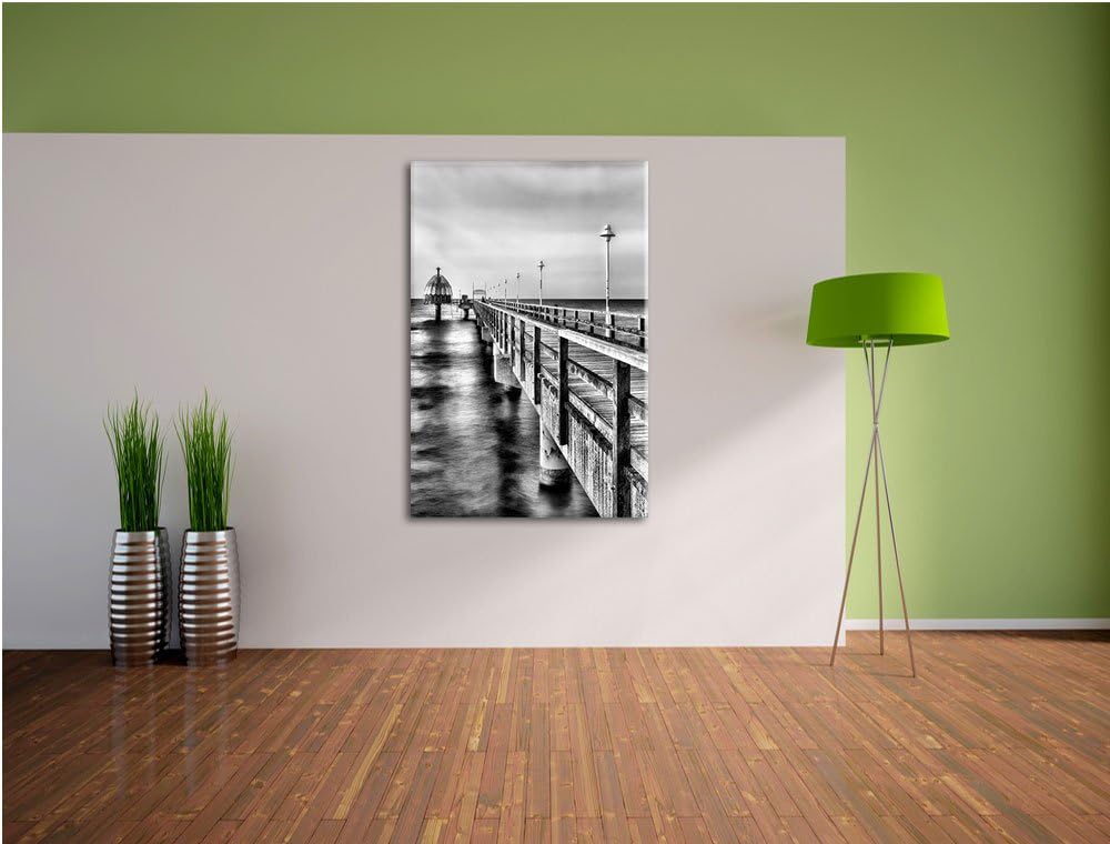 Pixxprint Meer Sonne Strand als Leinwandbild/Grösse: 100x70 cm/Wandbild/Kunstdruck/fertig bespannt,