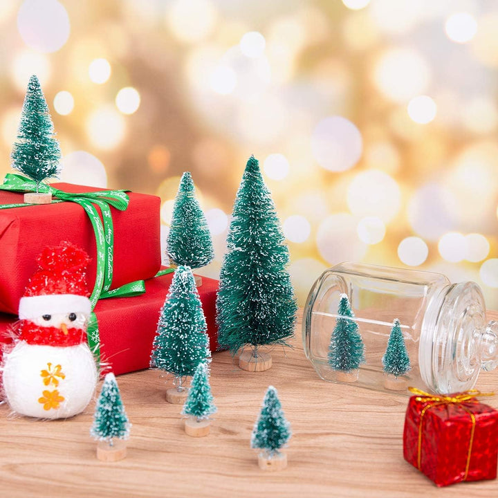 MELLIEX 60 Stück Miniatur Weihnachtsbaum Künstlicher Mini Modell Weihnachtsbaum Kunststoff Winter Or