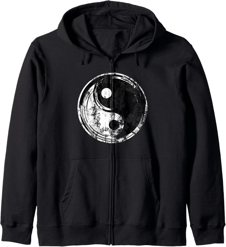 Yin Yang Art Paint Clothes Clothing Tops Design Ying Vintage Kapuzenjacke