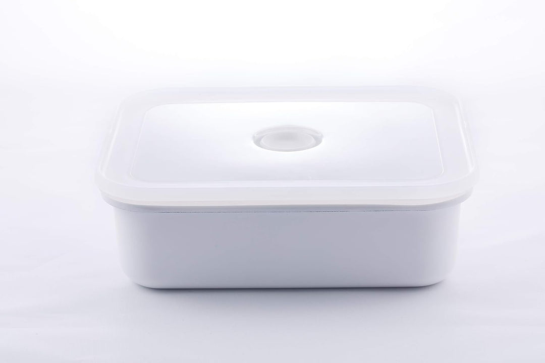 Honeyware 87006 Auflaufform / Backform aus Emaille, flach, mit Aroma-Deckel, Ofenform für kleine Auf
