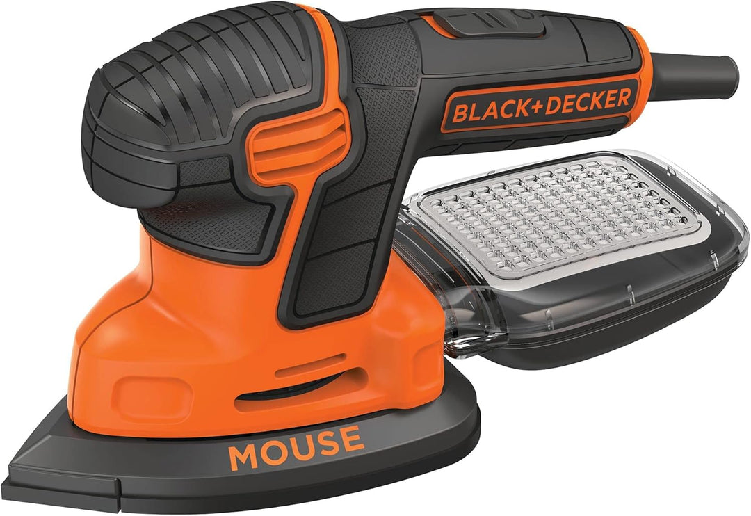 Black+Decker Dreieckschleifer Mouse KA2000– Kraftvolle Schleifmaschine mit Staubfangbehälter inkl. M