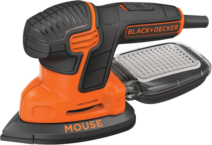 Black+Decker Dreieckschleifer Mouse KA2000– Kraftvolle Schleifmaschine mit Staubfangbehälter inkl. M