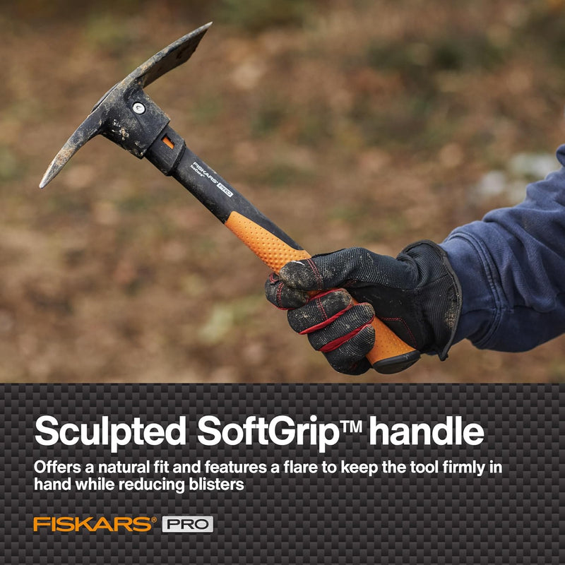 Fiskars 751220-1001 Pro IsoCore Hacke/Spitzhacke, 0,7 kg, Orange/Schwarz 1.5 lb, 1.5 lb