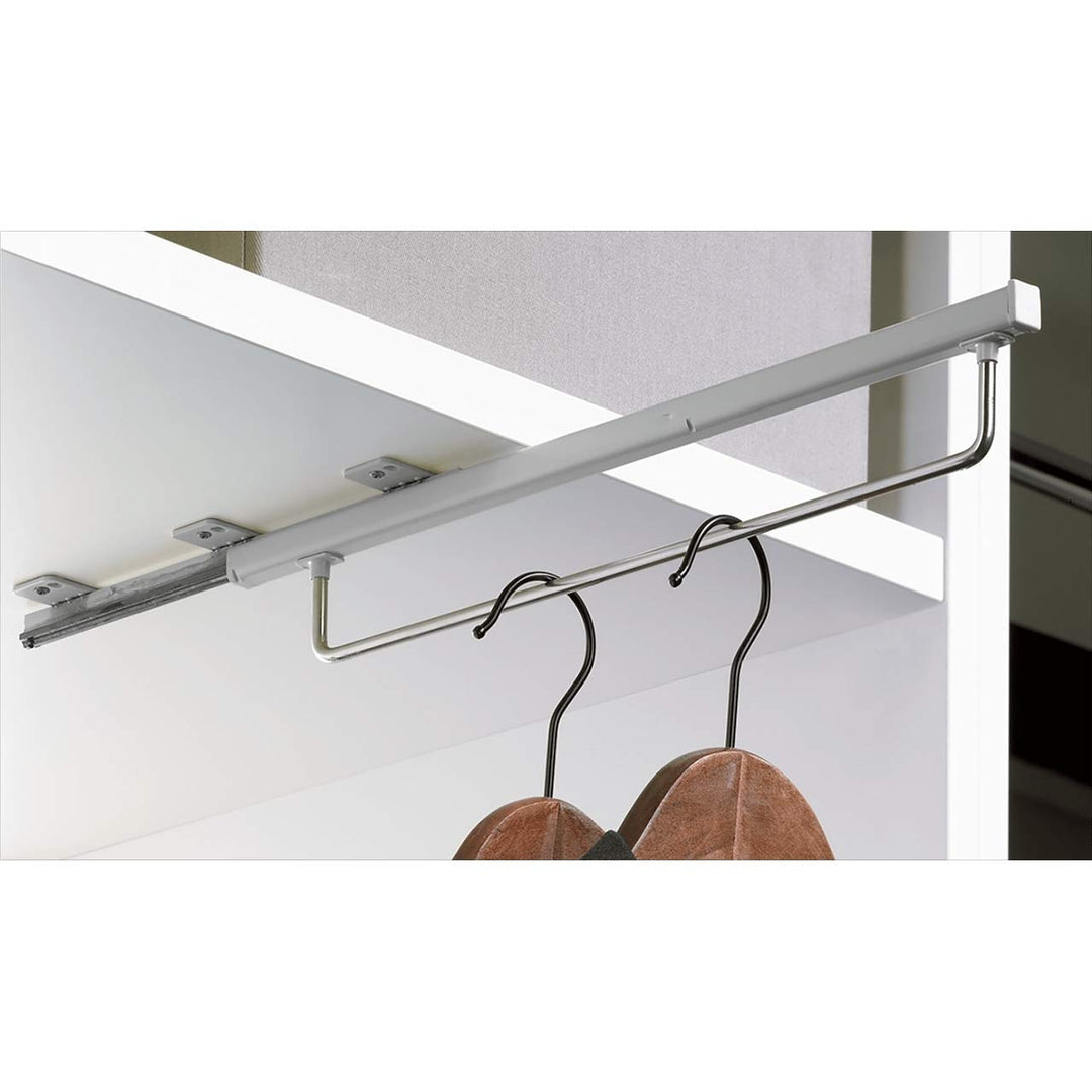 Hettich 9136277 Quadro Schrankgarderobe ausziehbar, 395 x 48 x 60 mm, Silber lackiert, 395 x 48 x 60