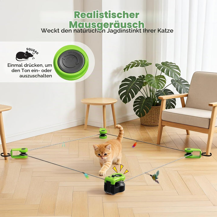 Interaktives Katzenspielzeug für Drinnen, Katzenlaufband, Automatisches/Ferngesteuertes Simuliertes
