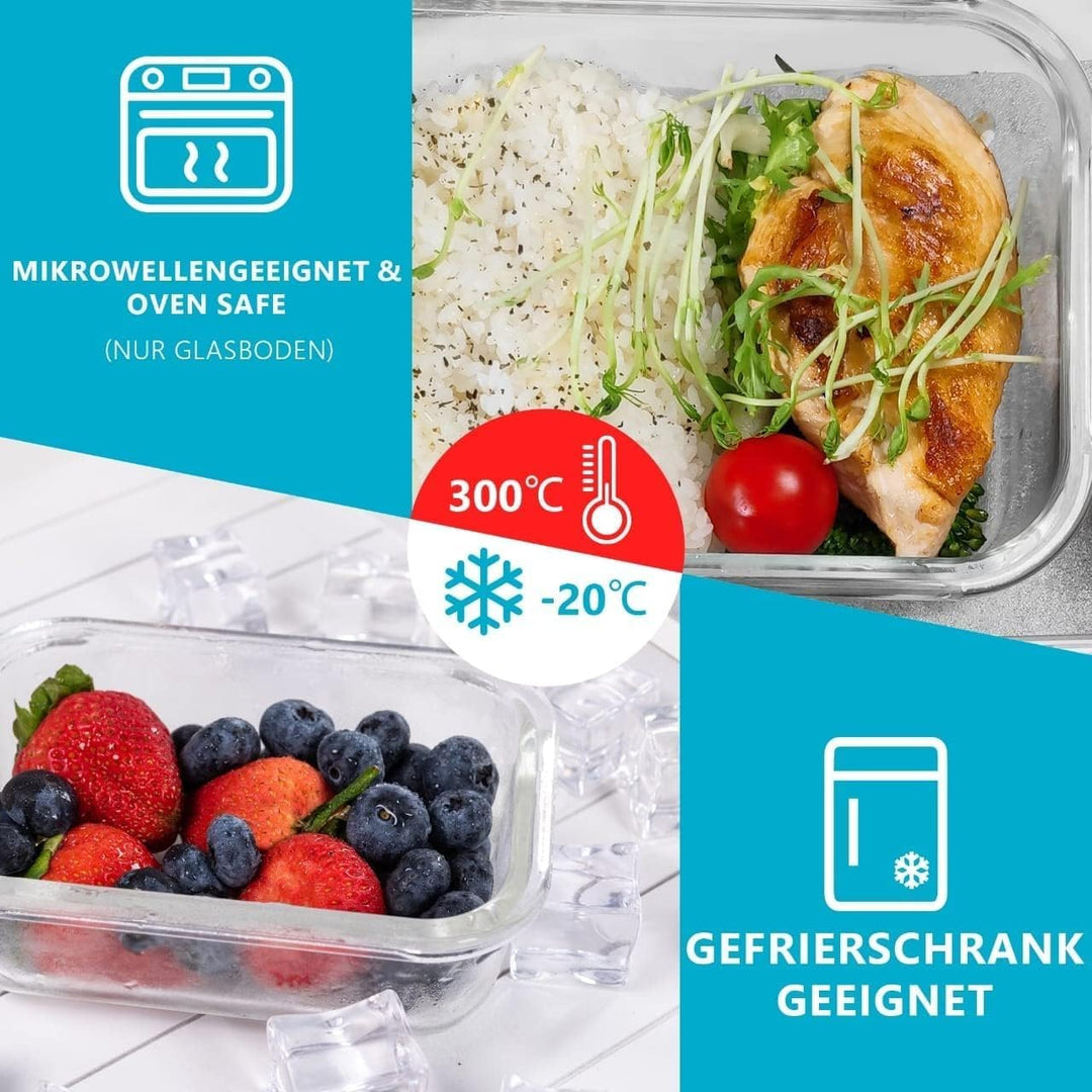 Igluu Meal Prep Glas-Frischhaltedosen mit BPA-freiem Deckel (12er-Pack) – mikrowellen-, ofen-, gefri