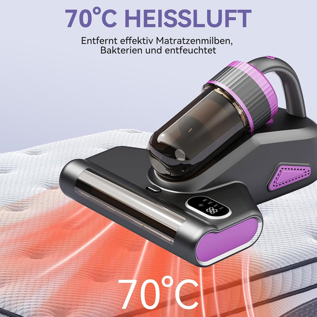Milbensauger für Matratzen, Milbensauger mit UV-Licht 15Kpa Starke Absaugung, 500W Milbenstaubsauger