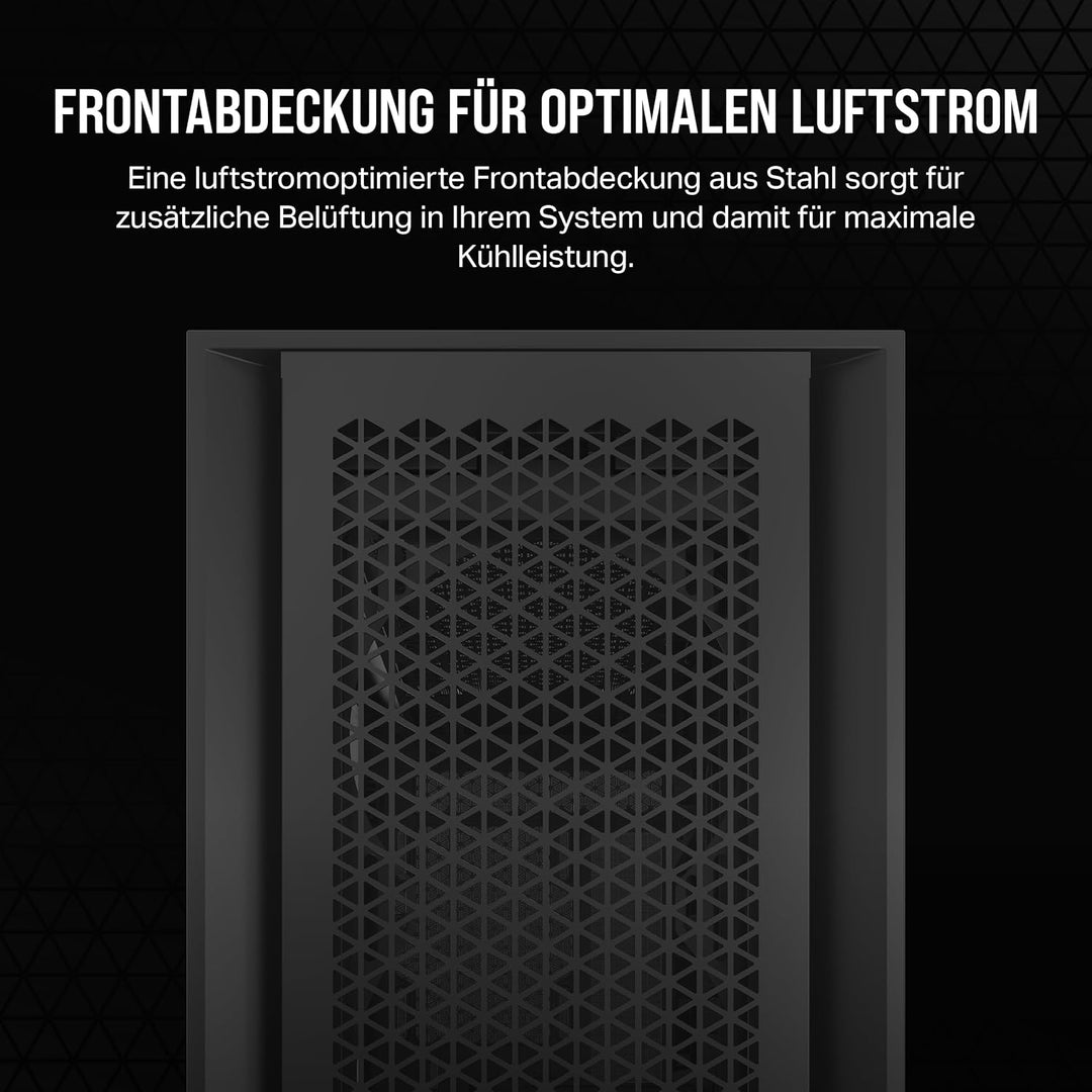 CORSAIR 5000D CORE AIRFLOW Mid Tower ATX PC-Gehäuse - Ohne Lüfter - Gehärtetes Glas-Seitenteil - Des