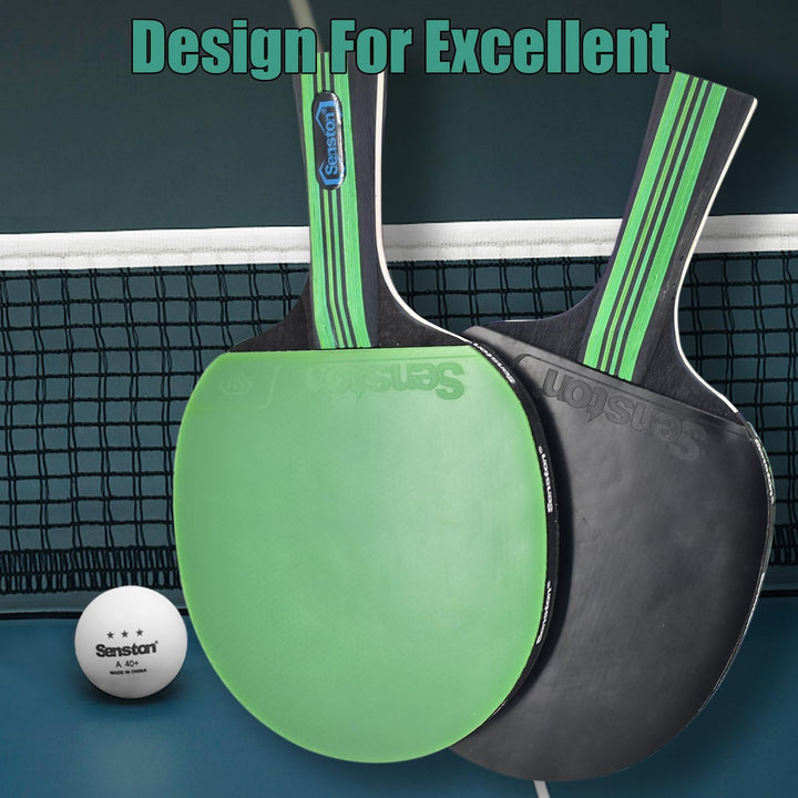 Senston Tischtennisschläger Set, 2 Tischtennisschlager, 3 Tischtennis Bälle und 1 Tasche Ideal für S