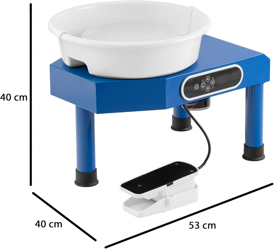 SEVICO Elektrische Töpferscheibe Maschine 350W Fussantrieb 0-300 U/MIN Tonspinnrad 25CM Formmaschine