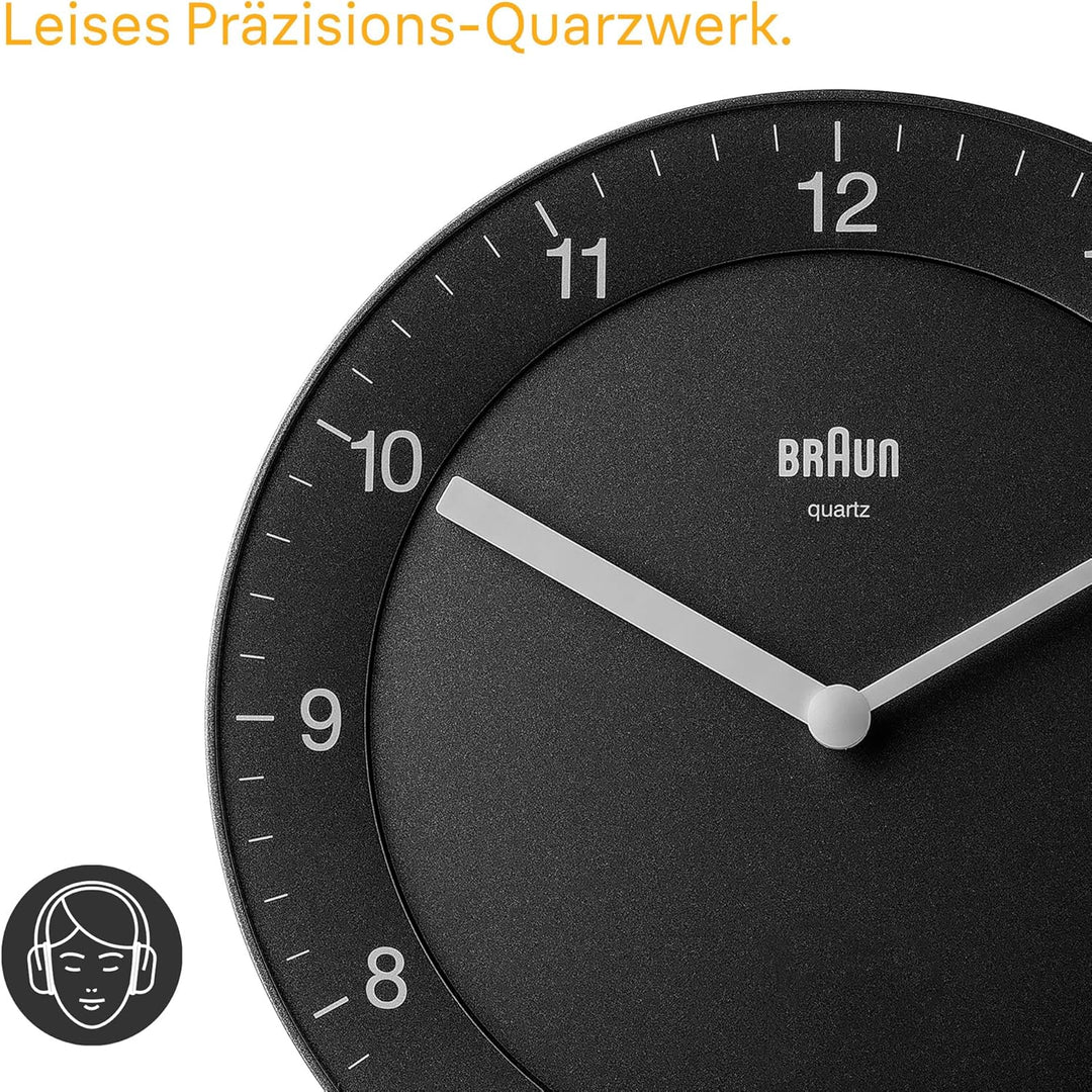 Braun Klassische analoge Wanduhr mit ruhigem Quarzuhrwerk, leicht lesbarem Zifferblatt mit 20 cm Dur