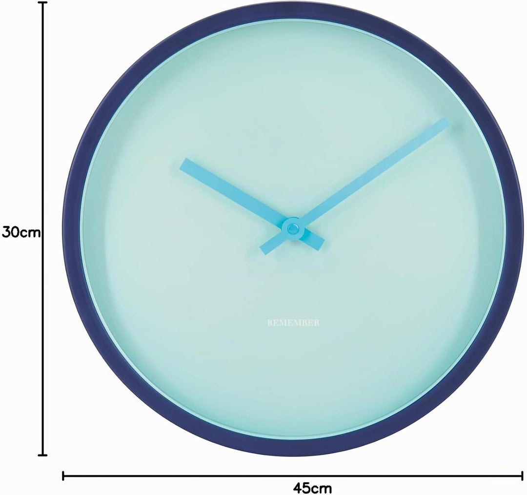 Remember Wanduhr 30 x 30 cm (Aqua), Aqua
