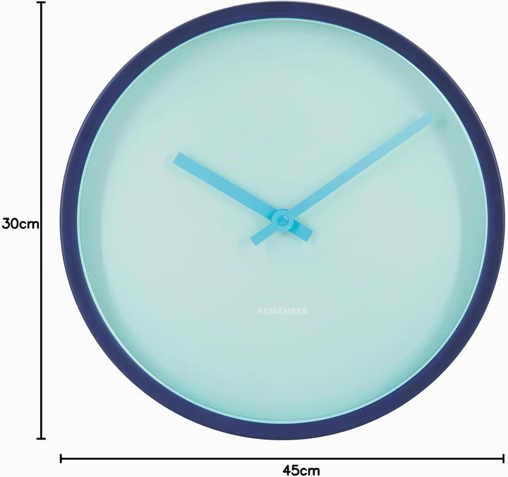 Remember Wanduhr 30 x 30 cm (Aqua), Aqua
