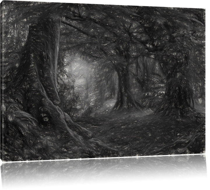 Pixxprint Dschungel im Regenwald / 100x70cm Leinwandbild bespannt auf Holzrahmen/Wandbild Kunstdruck