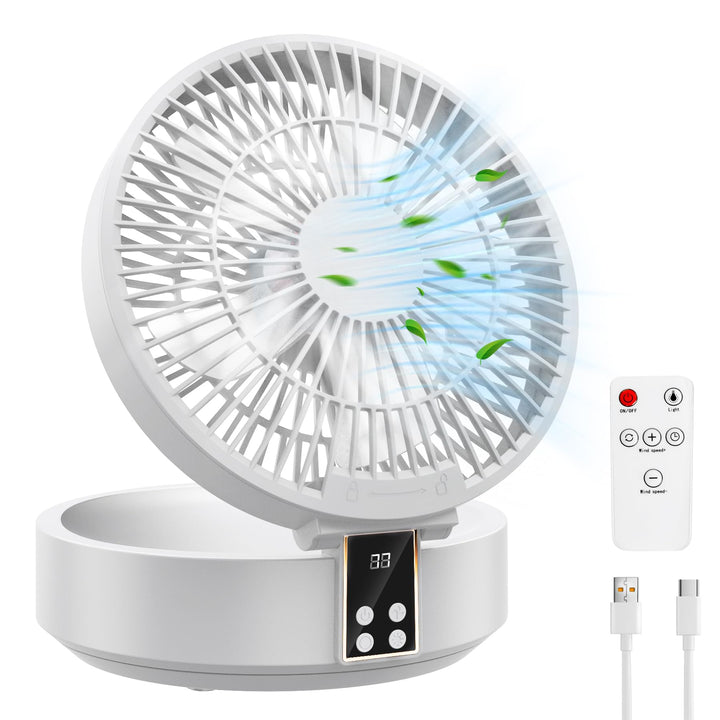 Leise USB Klein Ventilator, Tischventilator Sehr Leise und Starkem Luftstrom, Tragbarer Akku Batteri