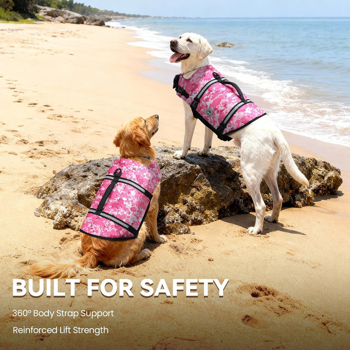 VIVAGLORY Rip Stop Schwimmweste Hund, Hundeschwimmweste, Schwimmhilfe & Auftrieb, Rettungsweste Hund