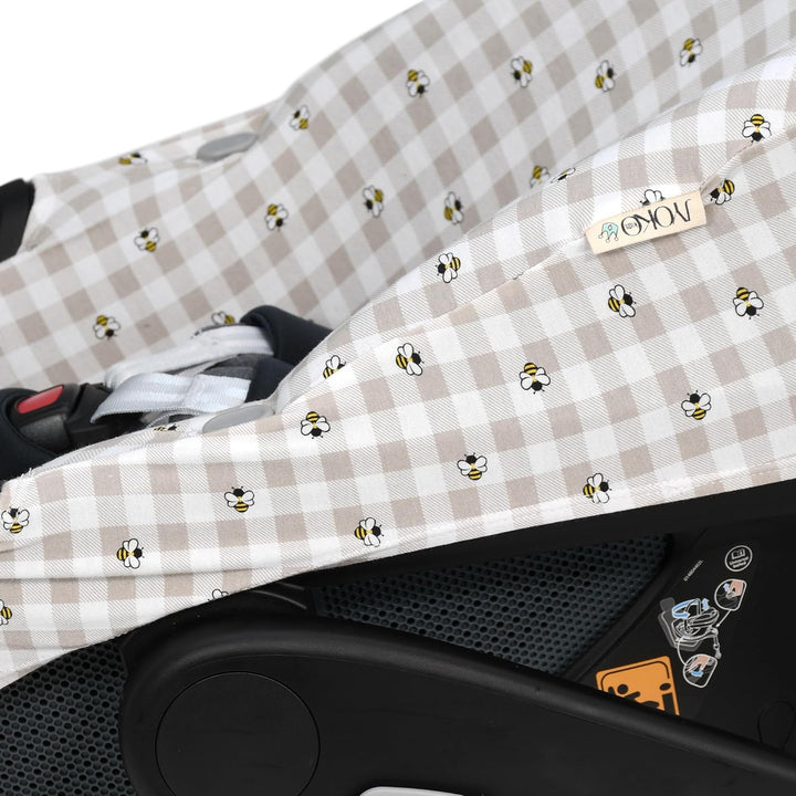 JYOKO Kids Bezug kompatibel mit Maxi Cosi Pebble 360 Y FamilyFix 360, aus Baumwolle (Picnic Vichy) P