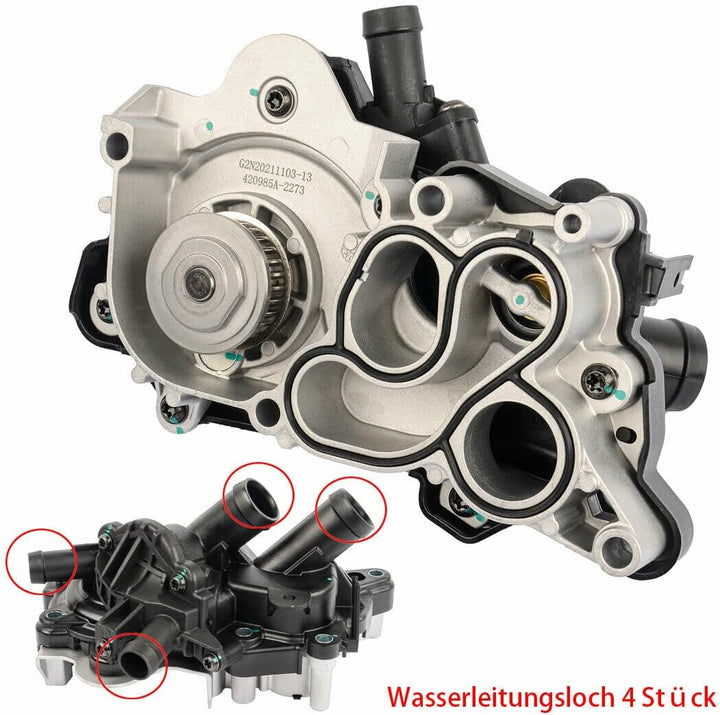 Flynsu 4 Röhren Kühlmittelpumpenthermostat mit Wasserpumpe 04E121600AL 04E121600H 04E121600K 04E1216