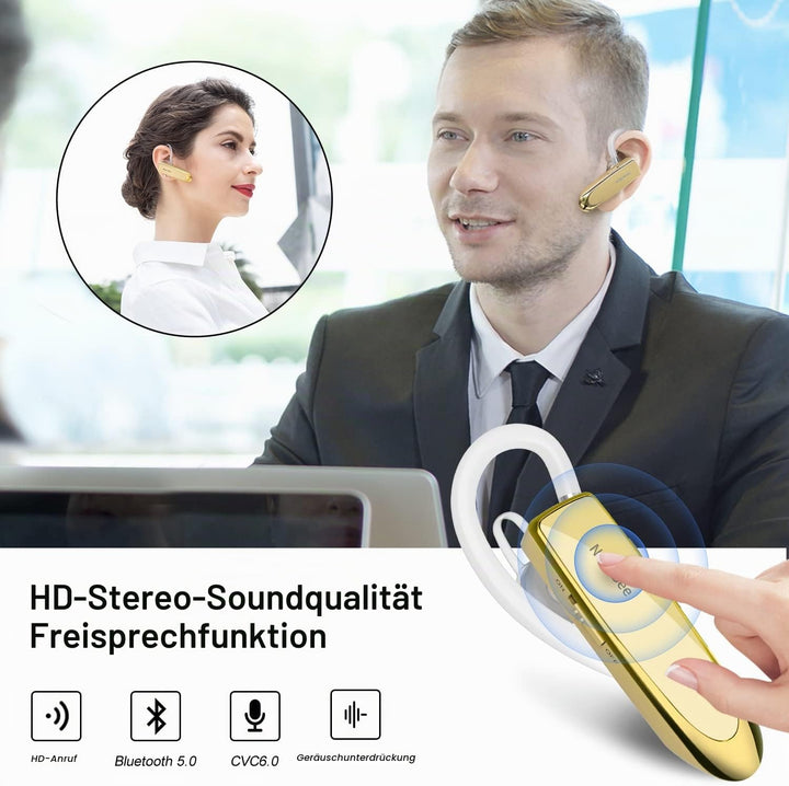 New Bee Bluetooth Headset Wireless Freisprech Telefon Bluetooth-Headset mit Mikrofon für iPhone Sams