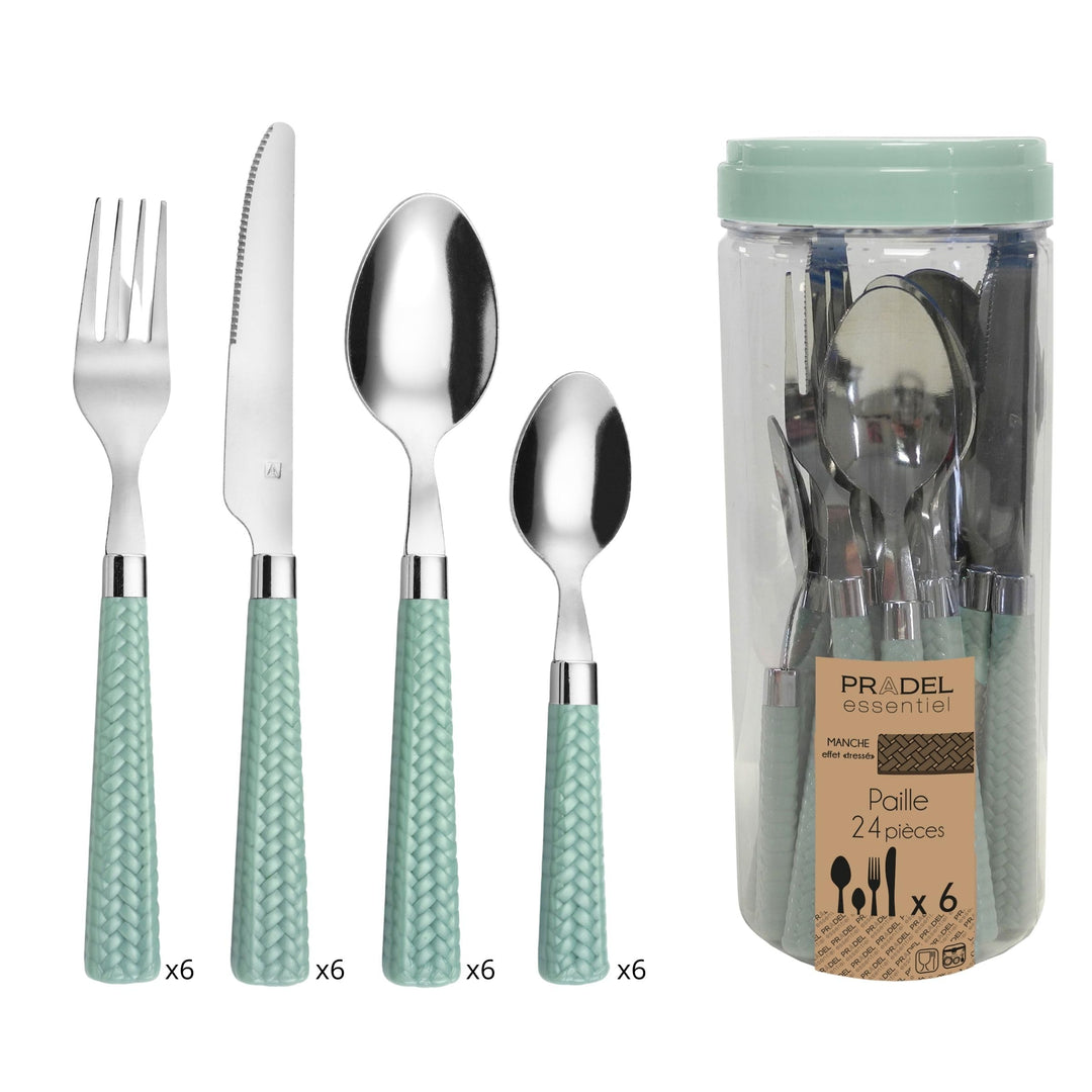 Amefa PAILLE Besteckset 24-teilig | Besteck Set für 6 Personen | Edelstahl Besteck Spülmaschinenfest