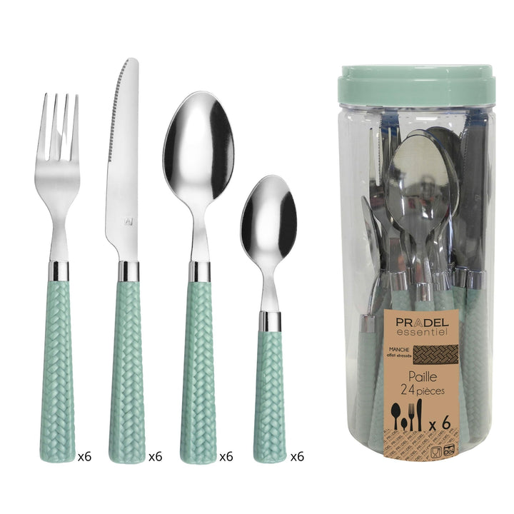 Amefa PAILLE Besteckset 24-teilig | Besteck Set für 6 Personen | Edelstahl Besteck Spülmaschinenfest