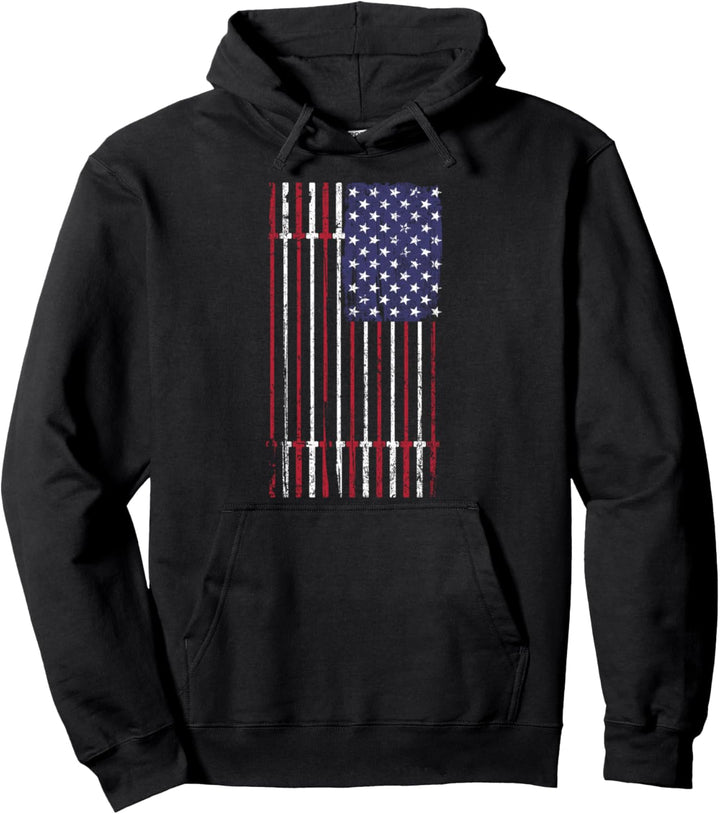 USA-Flagge aus Langhantel Pullover Hoodie